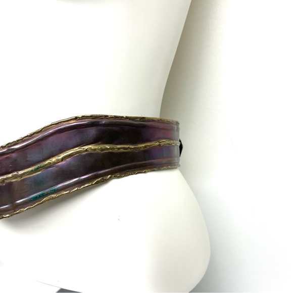 Vintage Handmade Brutalist Hammered Metal Copper Belt - Picture 14 of 16